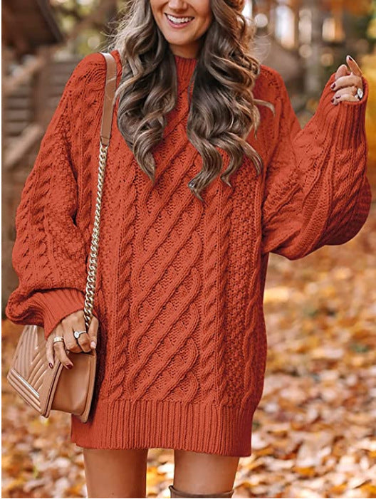 Chunky knit sweater for women with dropped shoulders and elegant cable knit pattern Lune Londonl