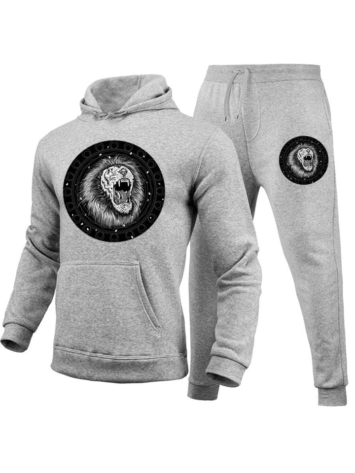 Ladies' hoodie and jogger pants set with an innovative lion pattern Lune London