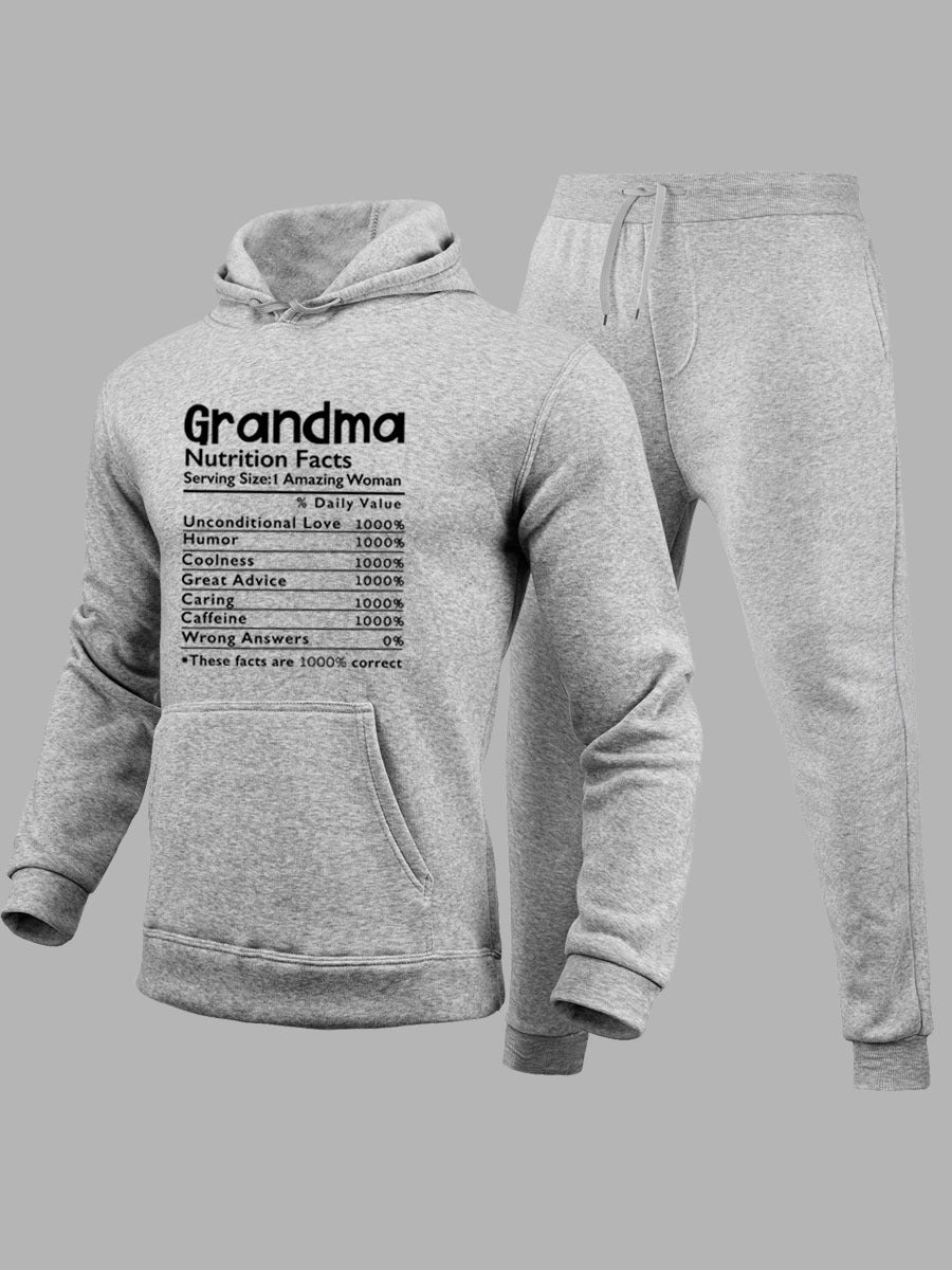 Casual hoodie and jogger pants set for women with motivational print Lune London