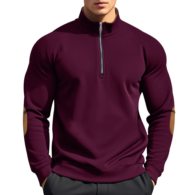 Sporty pullover for men with high collar and zip Lune London