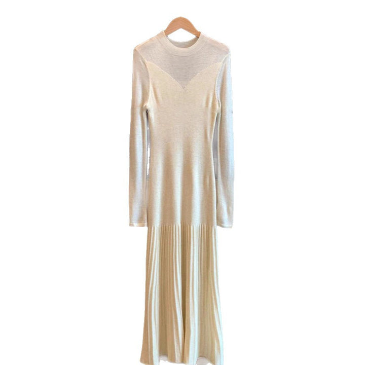 Maxi knit dress for women with a fine ribbed design and modern sleeve accents Lune London