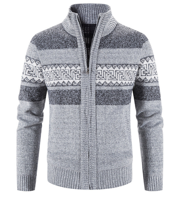 Comfortable knit jacket for men with zip collar Lune London