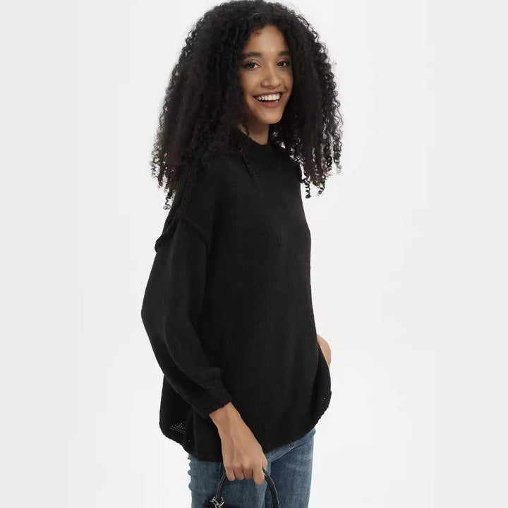 Elegant knitted sweater for women with high collar and relaxed fit Lune London