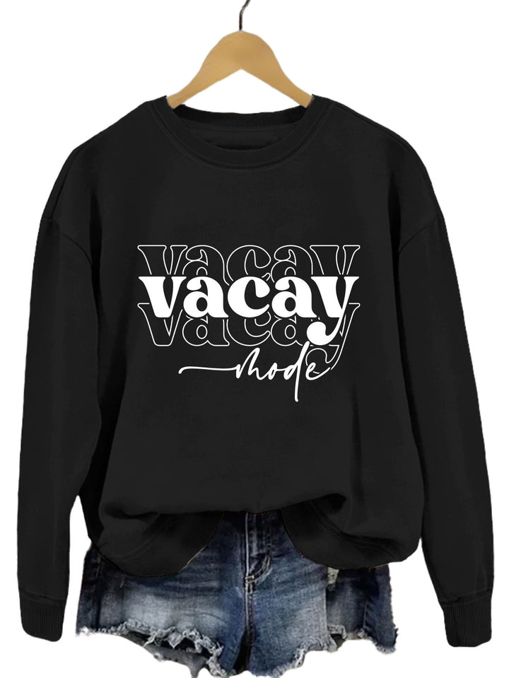 Sweatshirt femme avec lettrage décontracté et coupe décontractée Chic & Stil