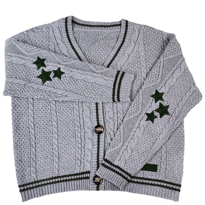 Knit jacket for women with decorative star pattern Lune London