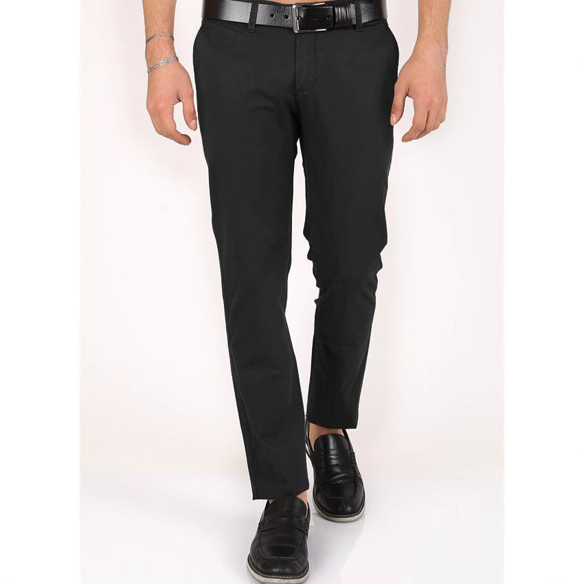 Classic chino pants for men with a slim fit and elastic waist Lune London