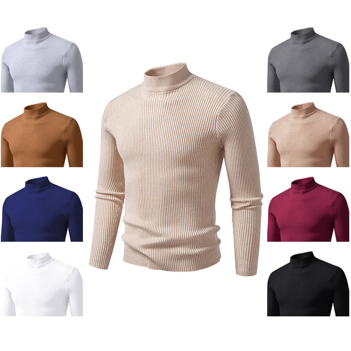 Elegant turtleneck sweater for men in fine ribbed knit Lune London