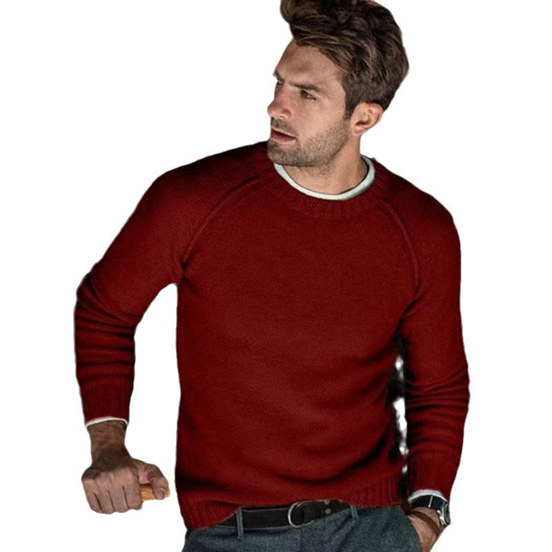 Crew neck pullover for men in fine knit Lune London
