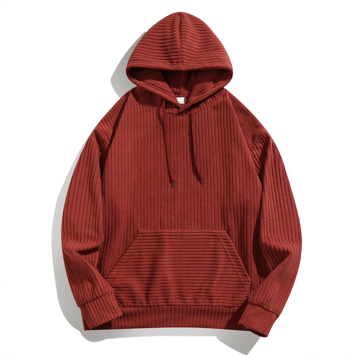 Men's hoodie with rib texture and structured design and practical pockets Lune London