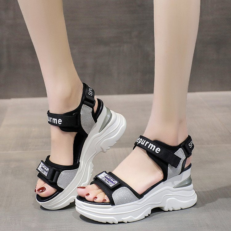 Chic and Stylish Women's Sport Sandals with Glitter Strap Design