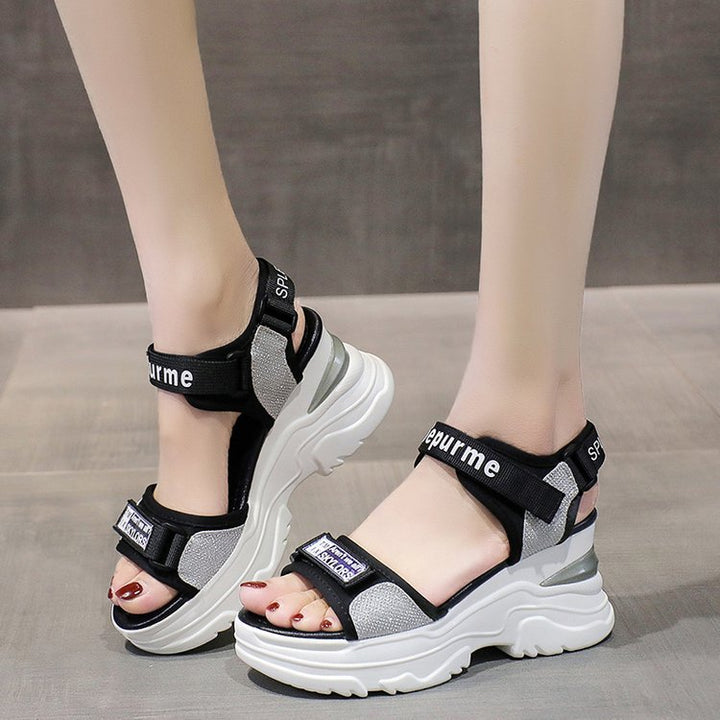 Chic and Stylish Women's Sport Sandals with Glitter Strap Design