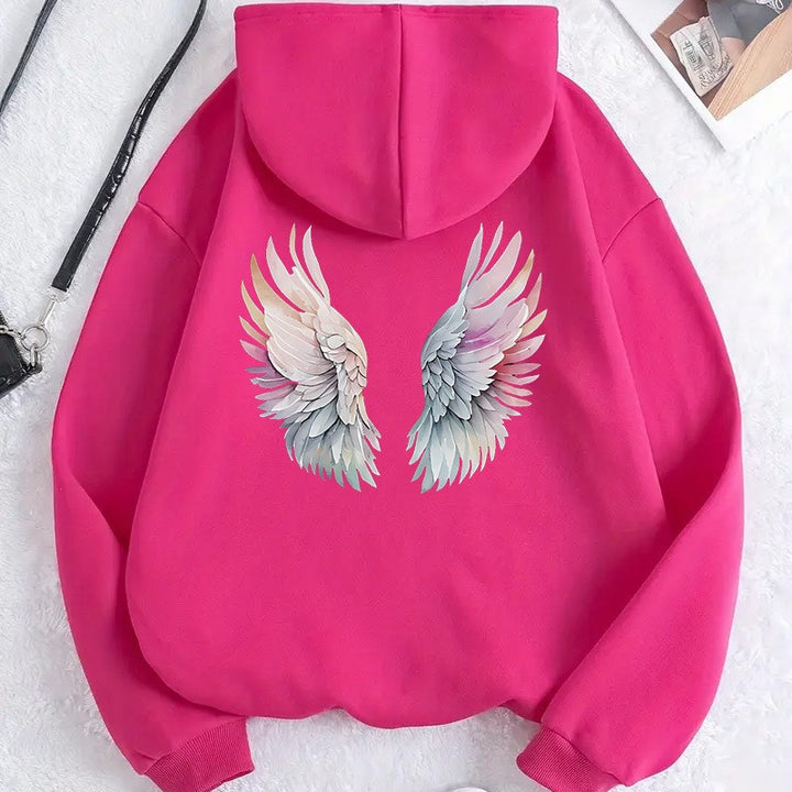 Women's hoodie with stylish angel wing design Chic & Stil