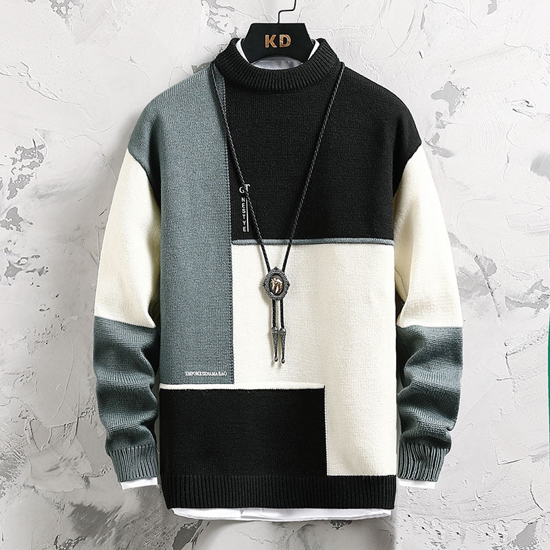 High-quality turtleneck sweater for men with a modern geometric design Lune London