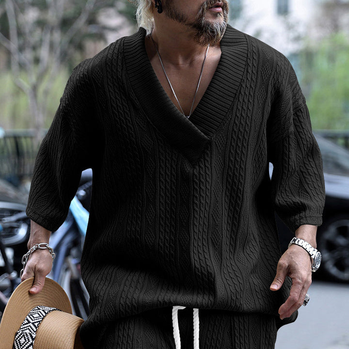 Women Oversized Sweater with V Neck and Chic Structure and Style