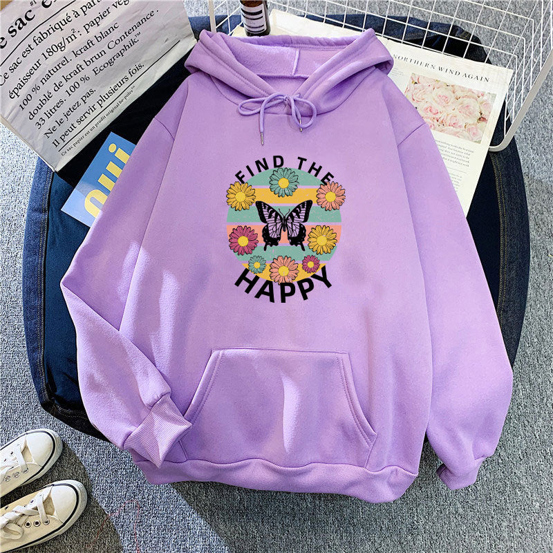 Women's hoodie with floral design and inspirational print Chic & Stil