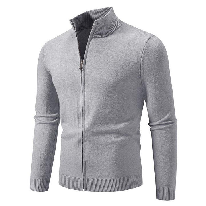 Men's knitted jacket with high collar and convenient zipper Lune London