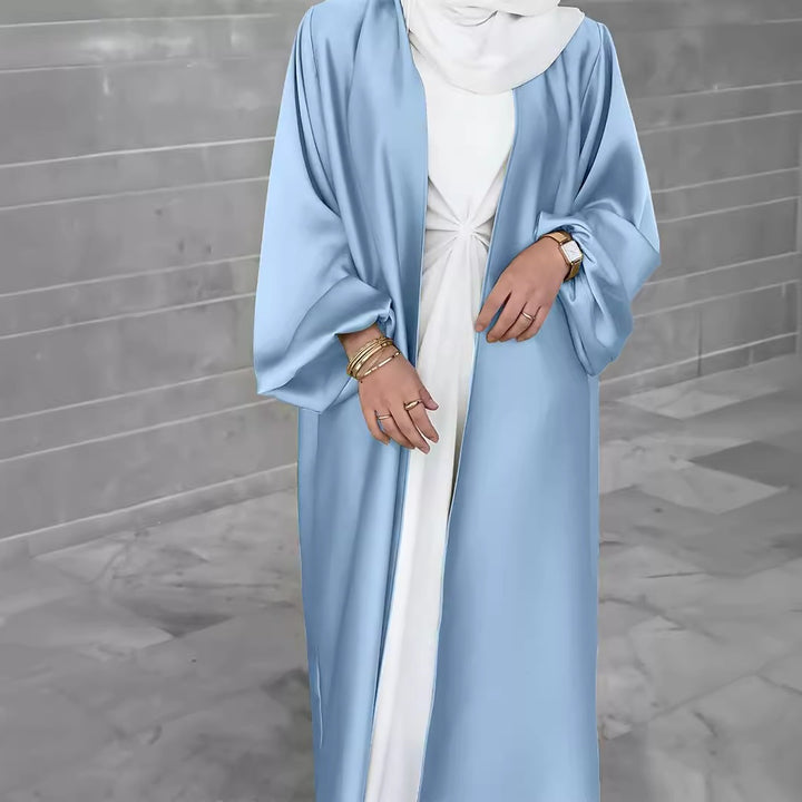 Ladies elegant long cardigan in fluid fabric with a loose fit Lune London