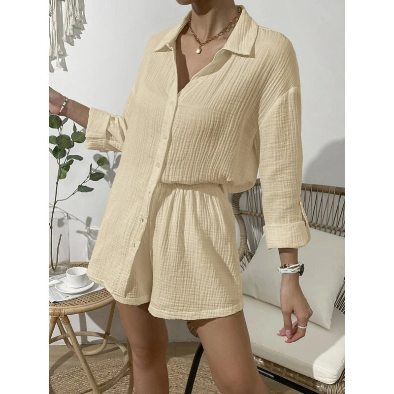 Lune London short sleeve top and lightweight shorts set for ladies