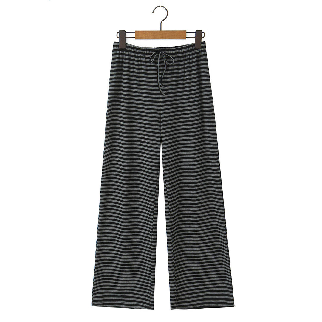 Wide striped pants for women with elastic waist Lune London