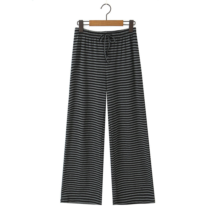 Wide striped pants for women with elastic waist Lune London