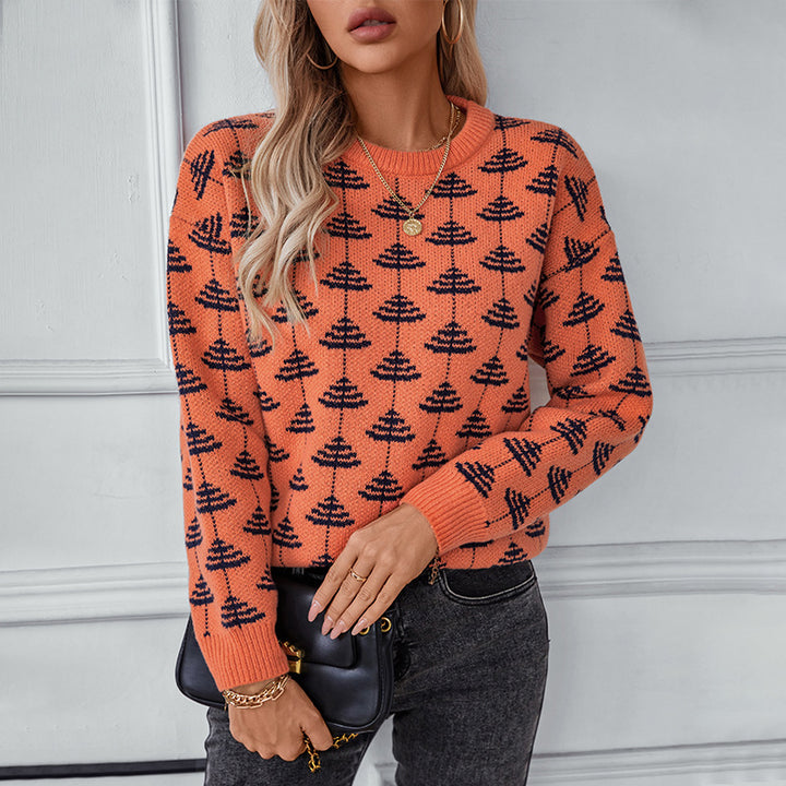 Knit sweater for women with a playful tree design and soft material Lune London