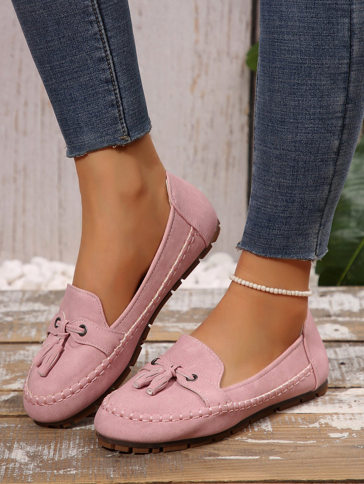 Women's Moccasins with Elegant Bow Decoration and Comfortable Footbed Design Lune London