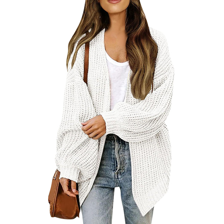 Cardigan en tricot épais pour femmes avec une coupe décontractée et des épaules tombantes Chic & Stil