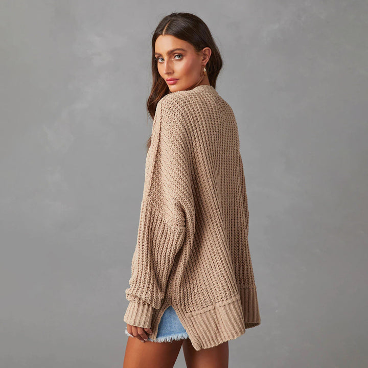 Ladies Casual Knit Vest with Pockets and Open Front Lune London