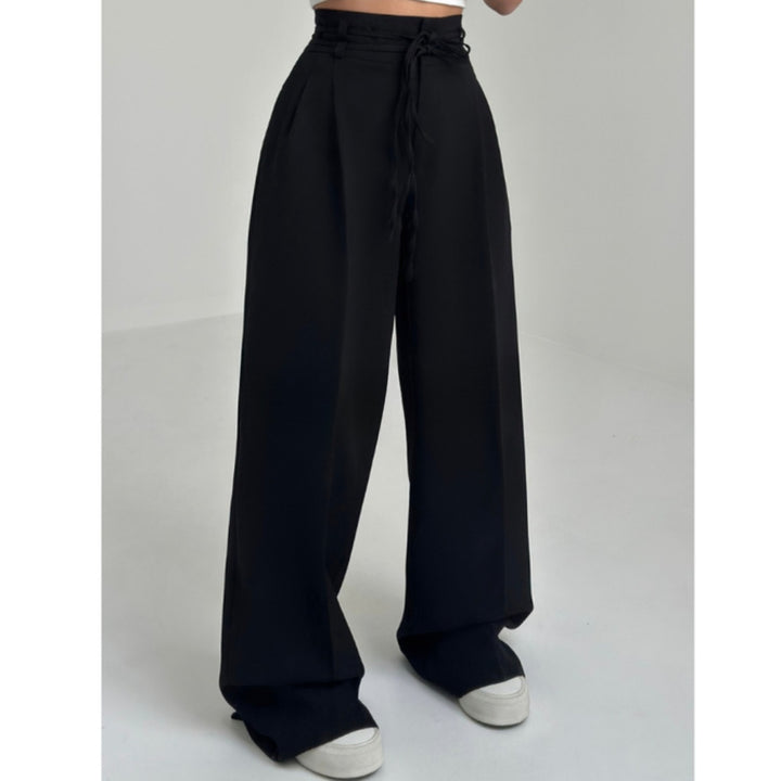Wide-leg culotte pants for women with drawstring Lune London
