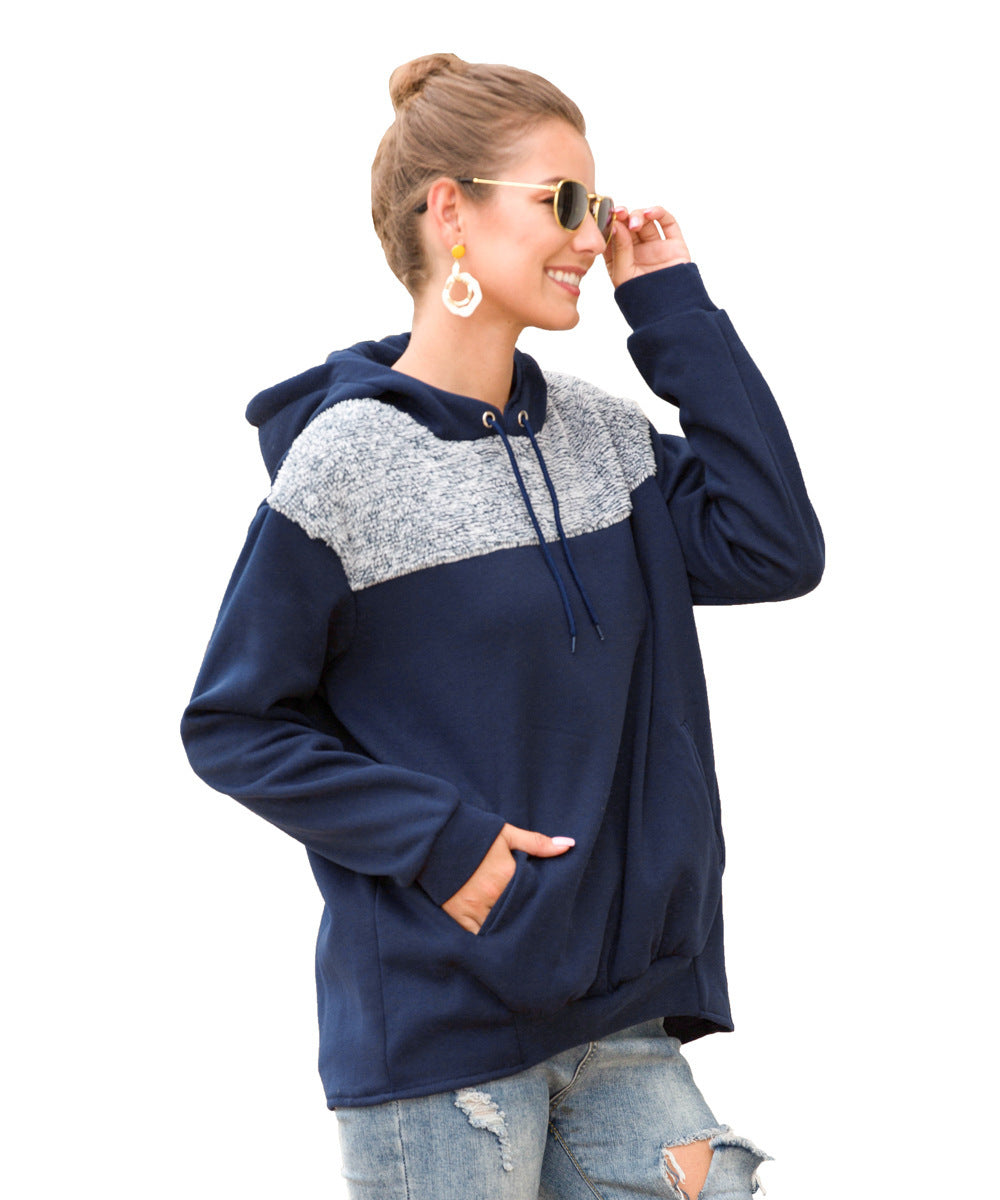 Women's hoodie with a stylish contrasting design and elastic hem Lune London