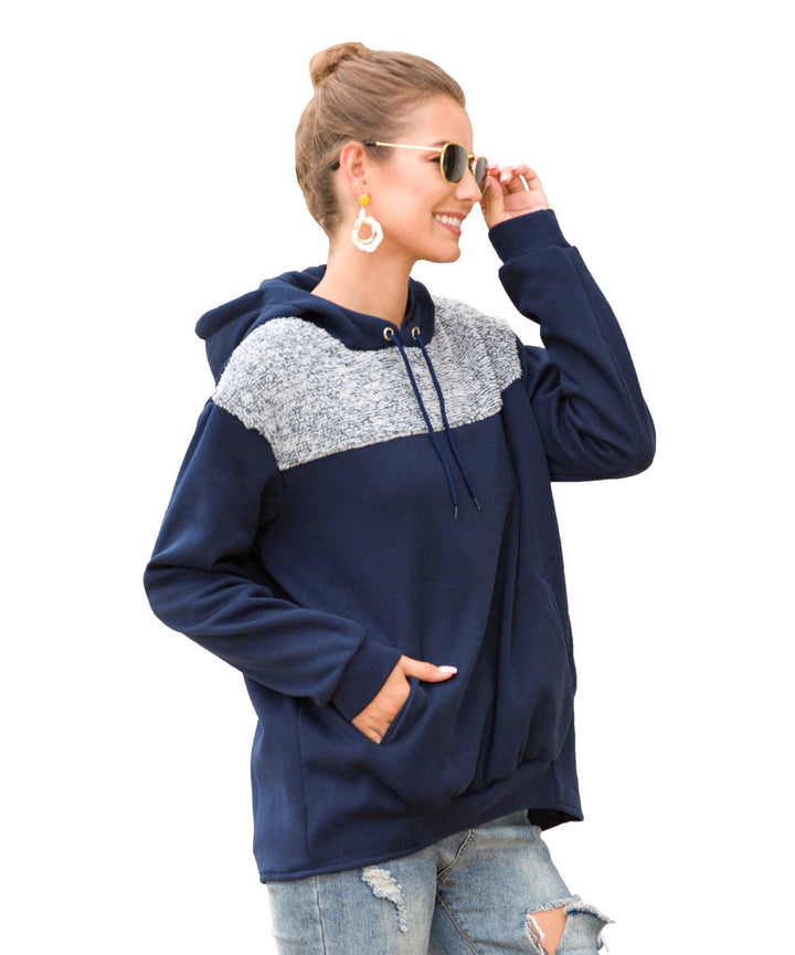 Women's hoodie with a stylish contrasting design and elastic hem Lune London