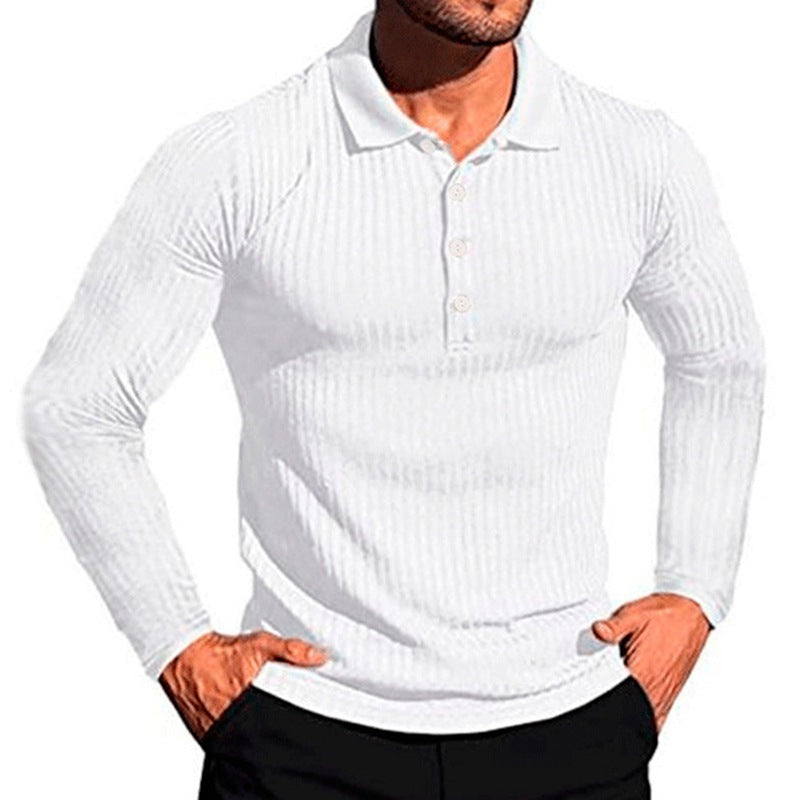 Lune London textured long-sleeve polo shirt for men