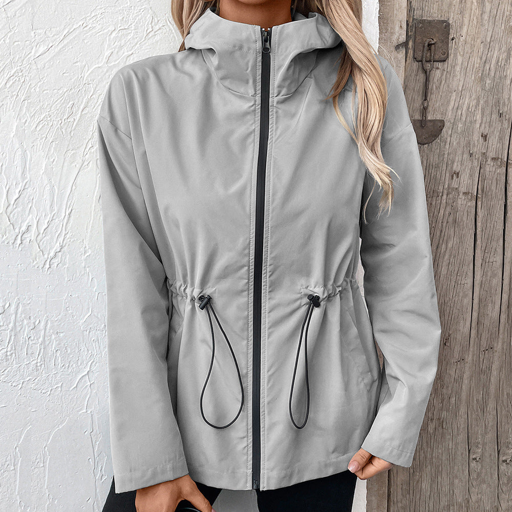 Lightweight hooded jacket for women with adjustable waist Lune London
