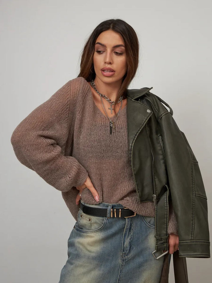 Pull décontracté pour femmes avec une texture décontractée et un matériau doux Chic & Stil