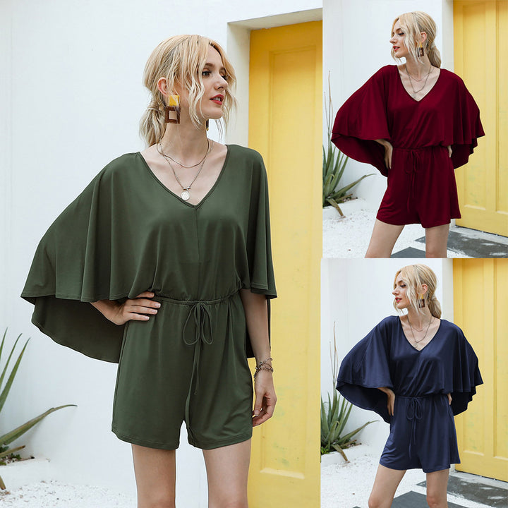 Women's jumpsuit with oversized cut and adjustable waist drawstring Lune London