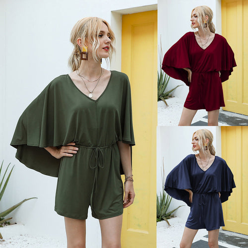 Women's jumpsuit with oversized cut and adjustable waist drawstring Lune London