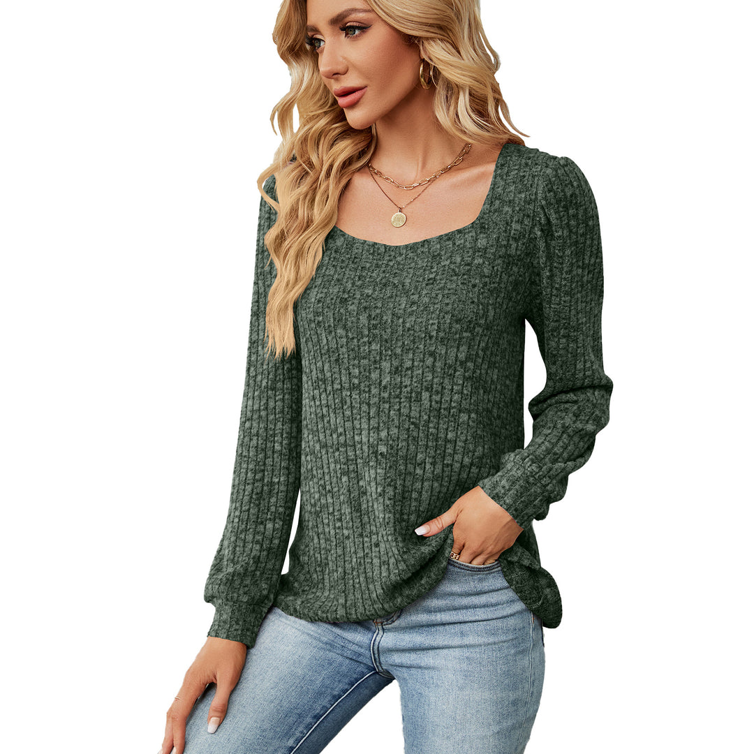 Ladies comfortable knitted sweater in fine textured knit with wide neckline Lune London