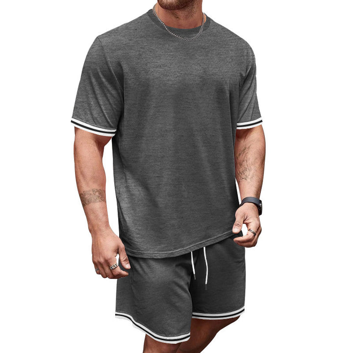 Men's sports t-shirt set and shorts with breathable fabric and contrasting details Lune London