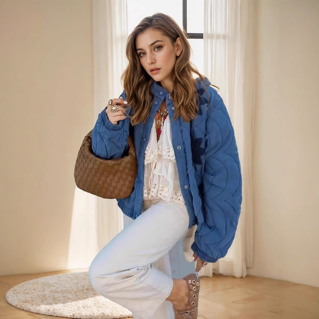 Quilted leisure jacket for women with floral design Lune London