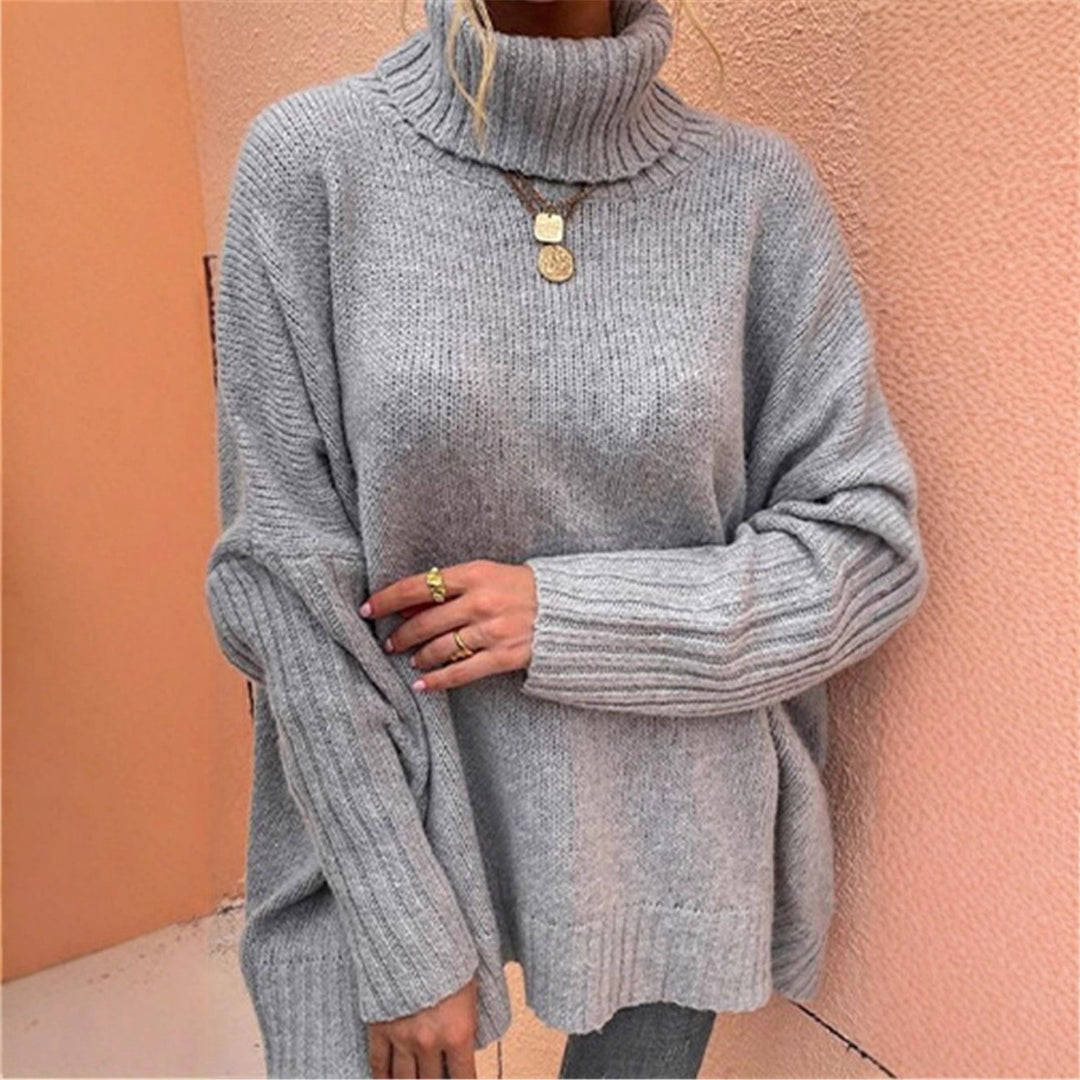 Chunky knit sweater for ladies with high collar Lune London