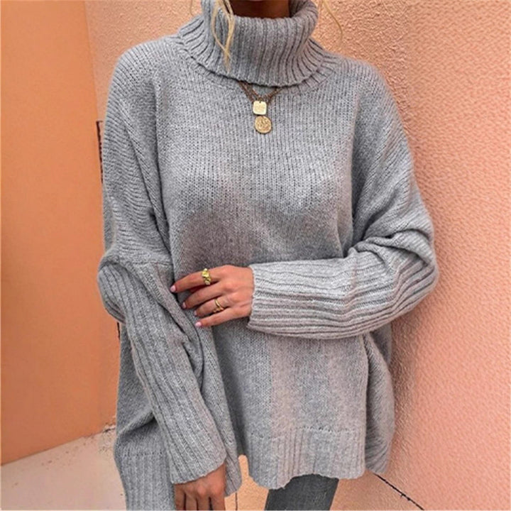 Chunky knit sweater for ladies with high collar Lune London