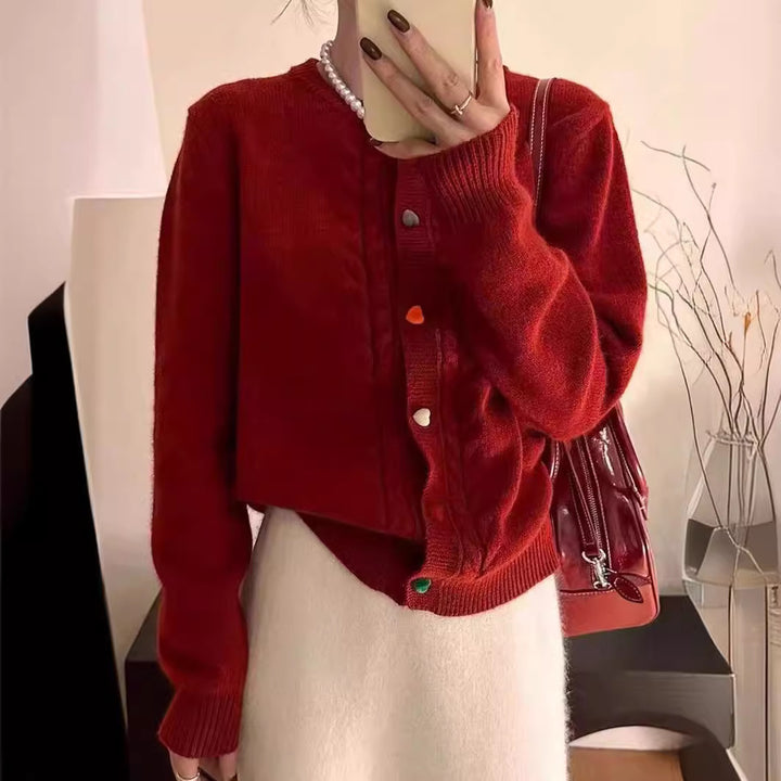 Women's cozy cardigan with button embellished details and a playful design Lune London