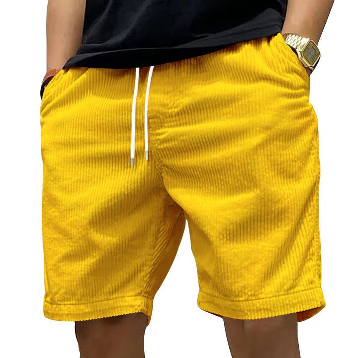 Casual corduroy shorts for men with elastic waistband and practical side pockets Lune London