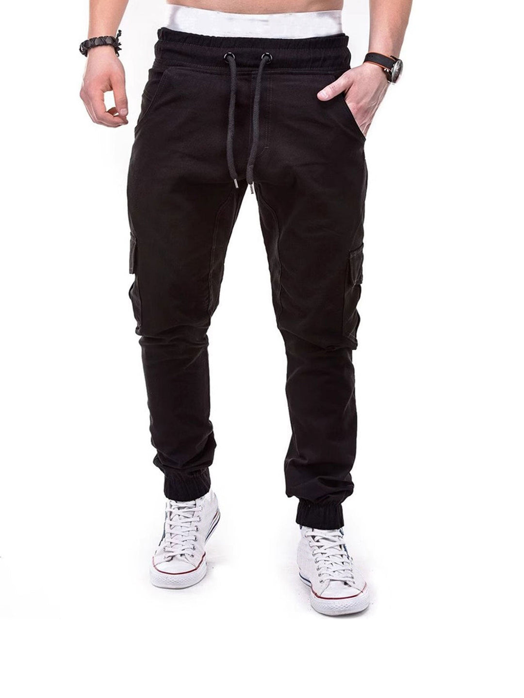 Men's Cargo Pants with Elastic Waistband and Practical Multifunctional Pockets Lune London