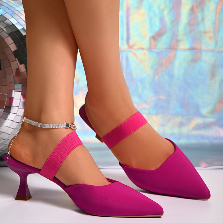 Slingback pumps for women with elastic strap and fashionable pointed design Lune London