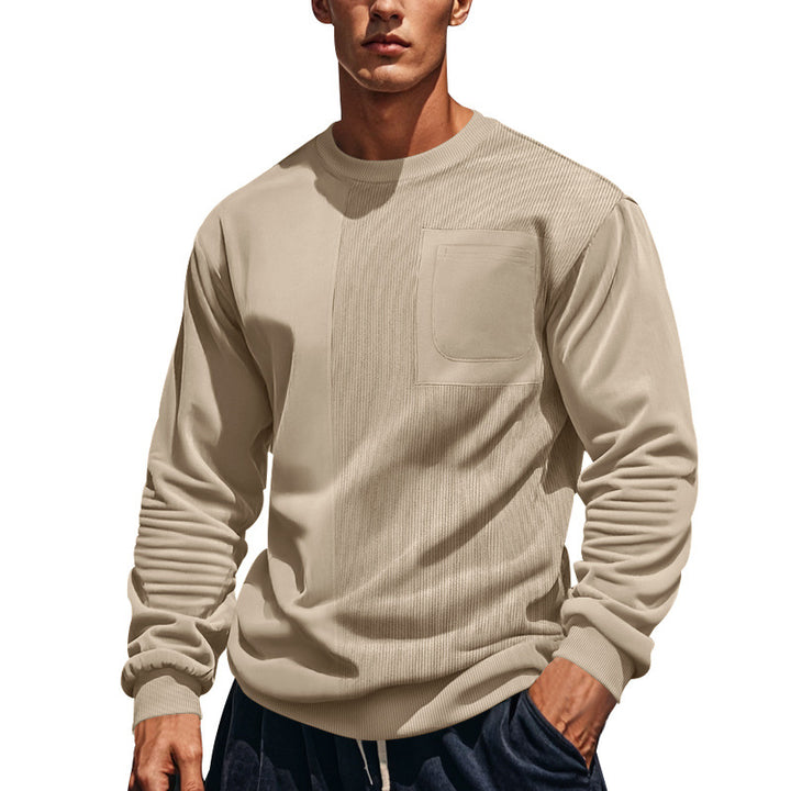 Men's trendy sweatshirt in textured fabric with practical pocket Lune London
