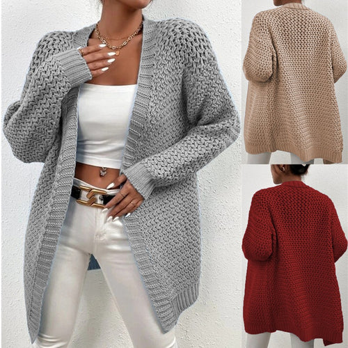 Women's knit jacket with open cut and luxurious textured pattern Lune London