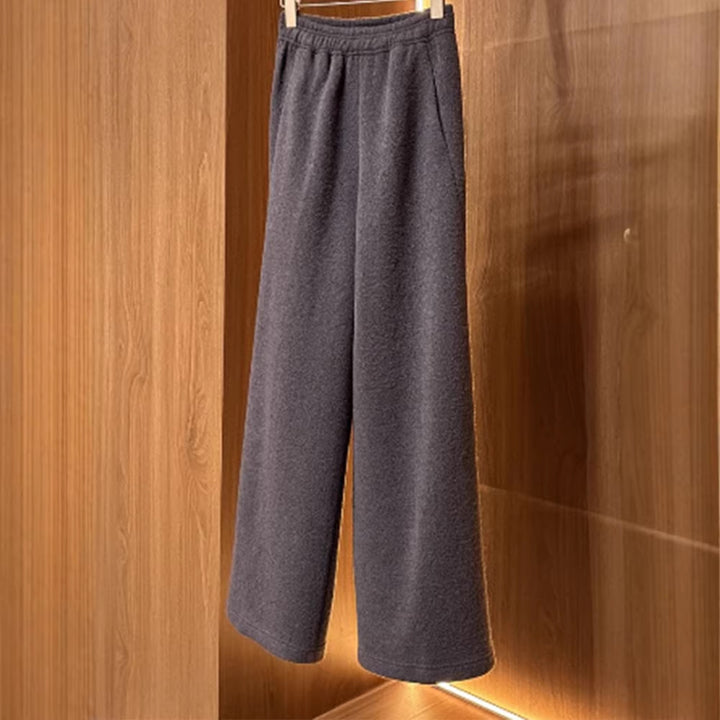 Pantalons en tissu à coupe large pour femmes avec taille élastique Chic & Stil