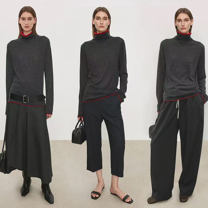 Elegant turtleneck sweater for ladies in fine wool Lune London