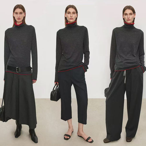 Elegant turtleneck sweater for ladies in fine wool Lune London
